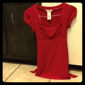 Red short sleeved Blouse